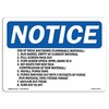 Signmission OSHA Notice Sign, 12" Height, 18" Width, End Of Week Shutdown (Flammable Material) Sign, Landscape OS-NS-D-1218-L-12039
